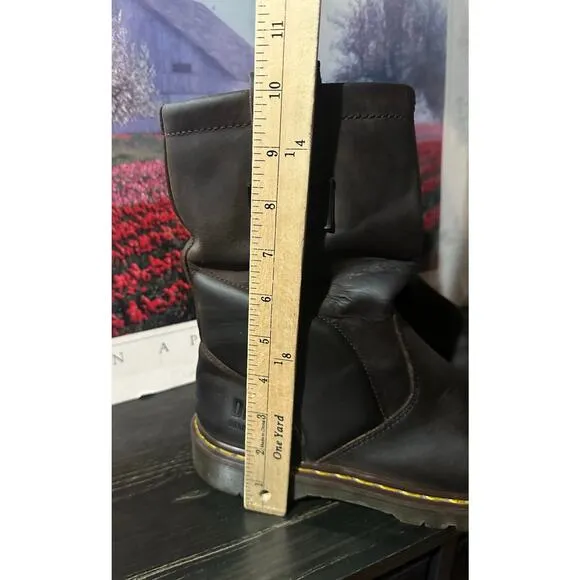 DR MARTENS INDUSTRIAL Brown STEEL TOE SAFETY BOOTS PULL ON MEN 9 L 10