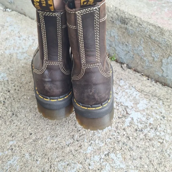 Dr. Martens Jadon Arc  Dark Brown Leather Boots Size 6 Women 5 Men