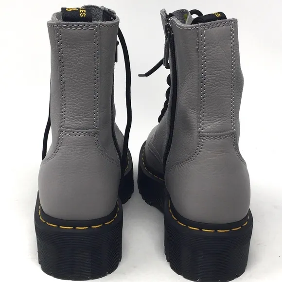 Dr. Martens Jadon III Pisa Leather Platform Gray Combat Boots Women 10, Men 9