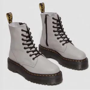 Dr. Martens Jadon III Pisa Leather Platform Gray Combat Boots Women 10, Men 9