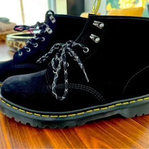 Dr. Martens Limited Black Suede Boots (Made in England)