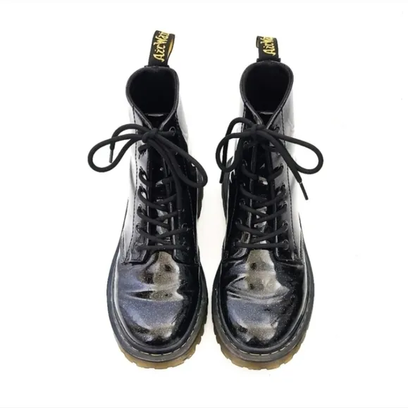 Dr. Martens LUANA Cosmic Glitter Black Boots