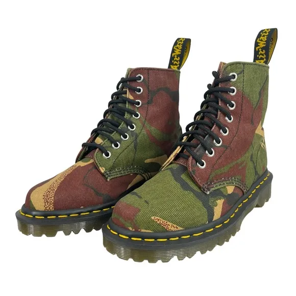 Dr‎ Martens Men 5 Women 6 Lickwax Canvas Camo Pascal 1460 Boots Made in England