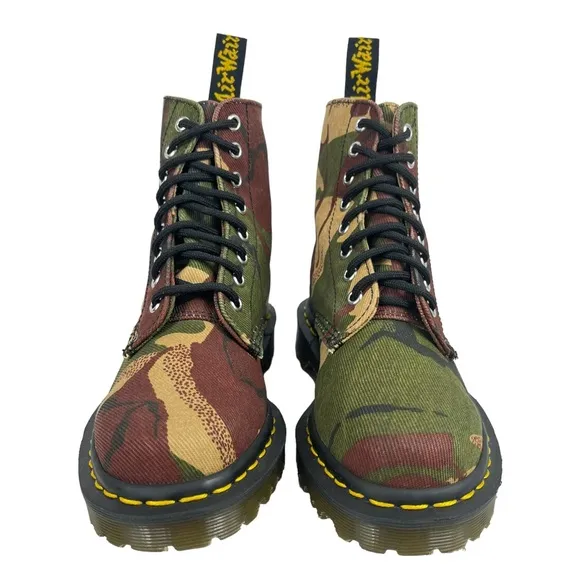 Dr‎ Martens Men 5 Women 6 Lickwax Canvas Camo Pascal 1460 Boots Made in England