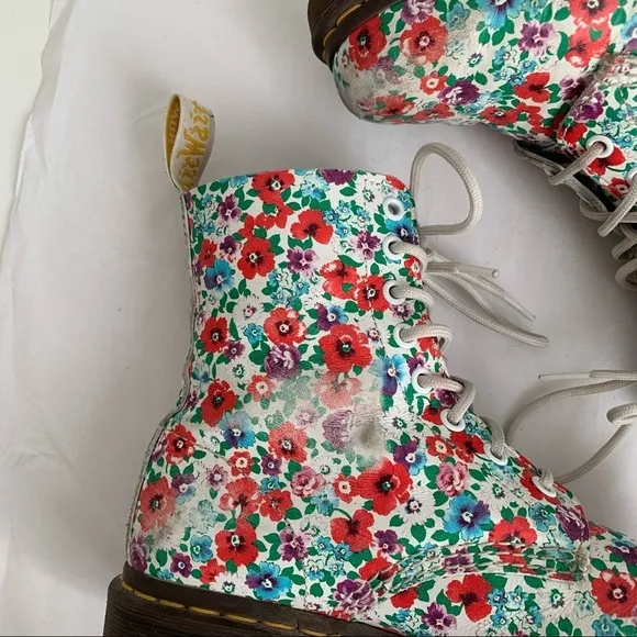 Dr. Martens Pascal Floral Poppy Leather Boots