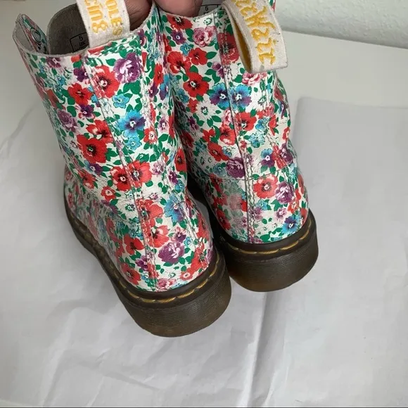 Dr. Martens Pascal Floral Poppy Leather Boots