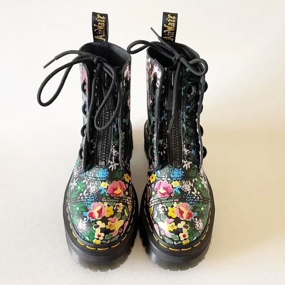 Dr. Martens Sinclair Boots Shoes Floral Mashup Leather Platform Combat Street 5