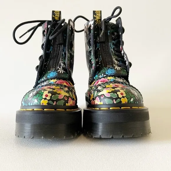 Dr. Martens Sinclair Boots Shoes Floral Mashup Leather Platform Combat Street 5