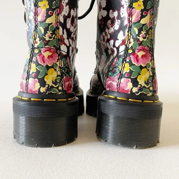 Dr. Martens Sinclair Boots Shoes Floral Mashup Leather Platform Combat Street 5