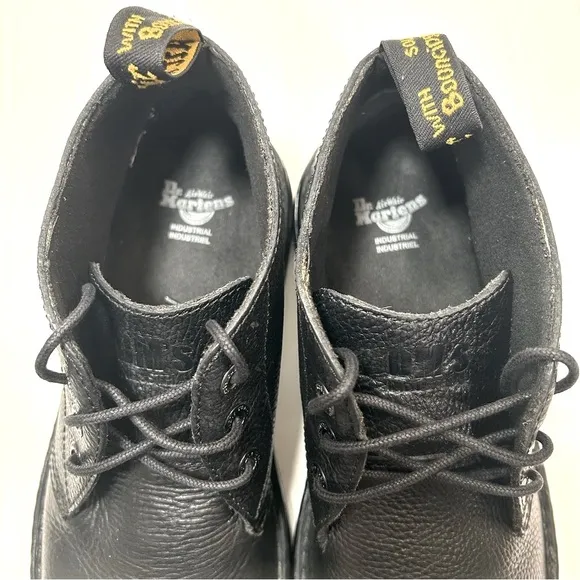 Dr Martens Sussex Men Industrial Black Leather Slip Resistant Ankle Boots sz 12