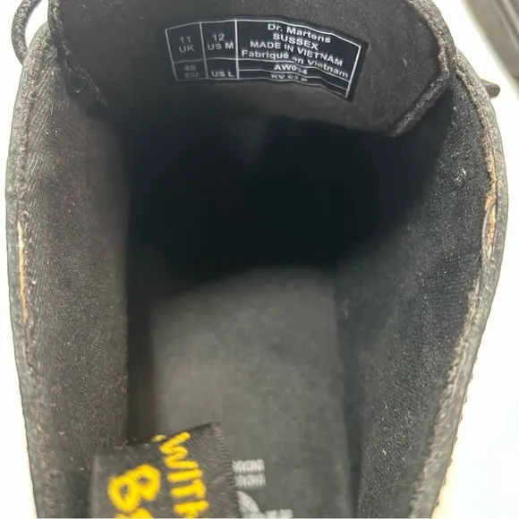 Dr Martens Sussex Men Industrial Black Leather Slip Resistant Ankle Boots sz 12