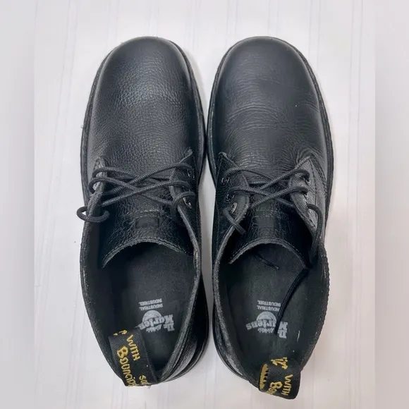Dr Martens Sussex Men Industrial Black Leather Slip Resistant Ankle Boots sz 12