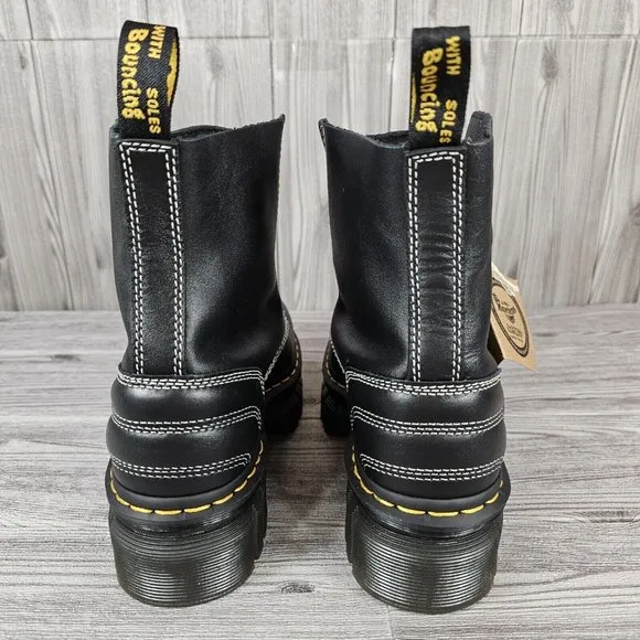 Dr. Martens Womens Audrick White Stitch Leather Platform Lace Up Boots - Size 7