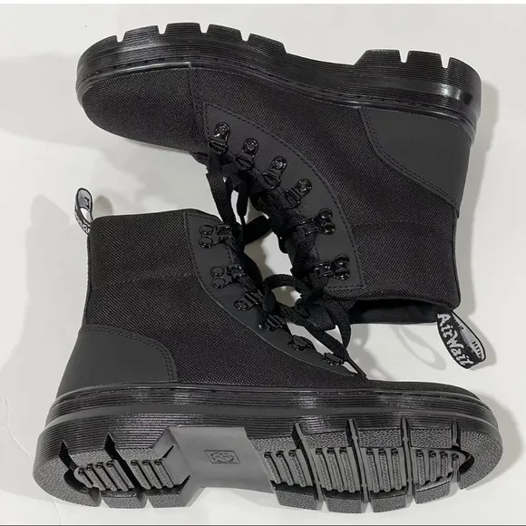 Dr. Martens Women's Combs Poly Casual Lace Up Boot Black Ajax , Sz-7.US/38.EU