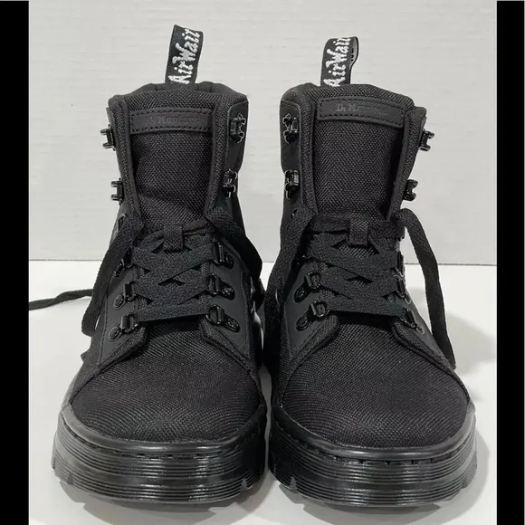 Dr. Martens Women's Combs Poly Casual Lace Up Boot Black Ajax , Sz-7.US/38.EU