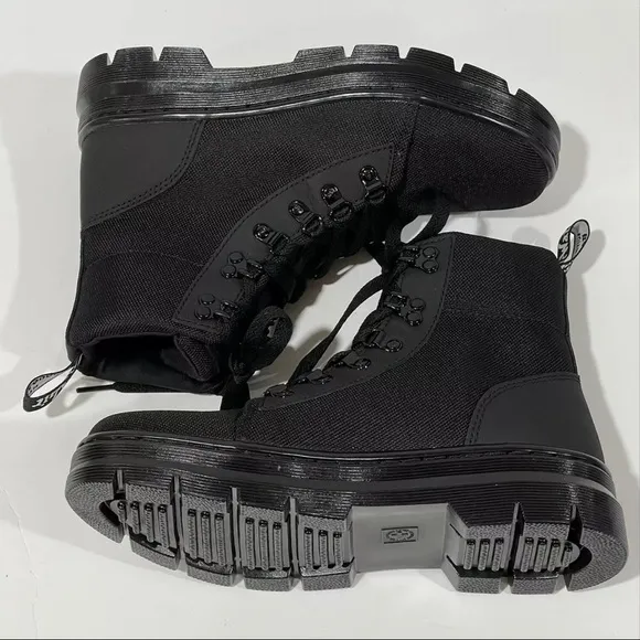 Dr. Martens Women's Combs Poly Casual Lace Up Boot Black Ajax , Sz-7.US/38.EU