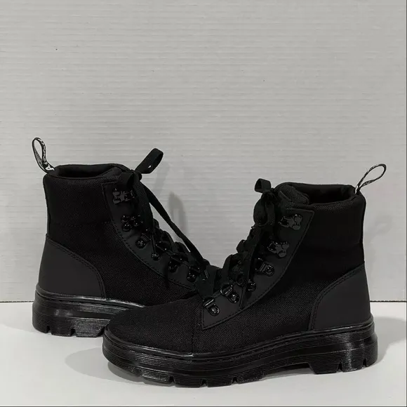 Dr. Martens Women's Combs Poly Casual Lace Up Boot Black Ajax , Sz-7.US/38.EU