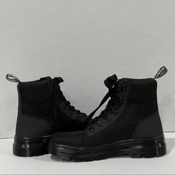 Dr. Martens Women's Combs Poly Casual Lace Up Boot Black Ajax , Sz-7.US/38.EU
