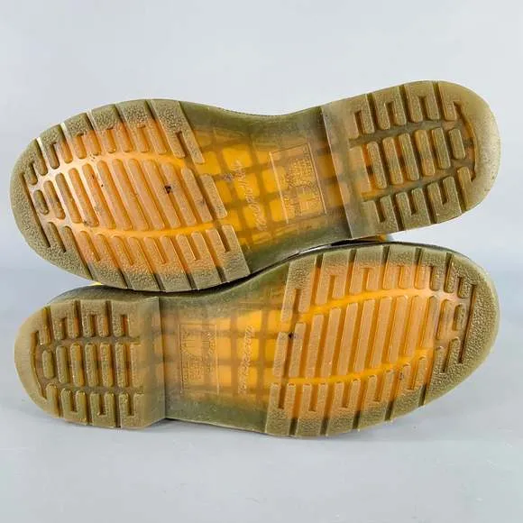 DR. MARTENS Yellow Leather Lace-Up Boots
