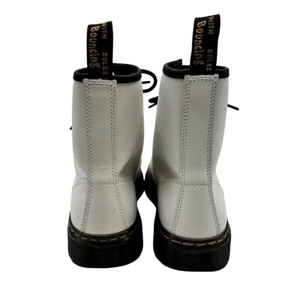 Dr. Martens Zavala Combat Boots White Lace Up Leather Ankle Womens US 6 Men 5