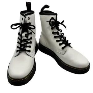 Dr. Martens Zavala Combat Boots White Lace Up Leather Ankle Womens US 6 Men 5