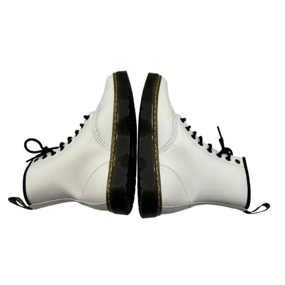 Dr. Martens Zavala Combat Boots White Lace Up Leather Ankle Womens US 6 Men 5