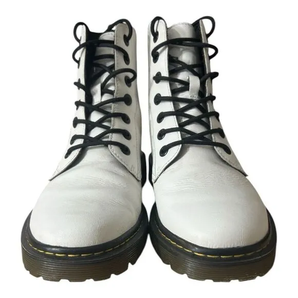 Dr. Martens Women Off White Combat Boots Size 11 Luana Airwalk AW004 Leather