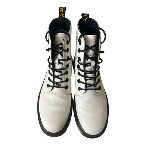 Dr. Martens Women Off White Combat Boots Size 11 Luana Airwalk AW004 Leather