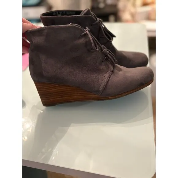Dr. Scholl's Women's Dakota Wedge Boot Gray Suede Size 10