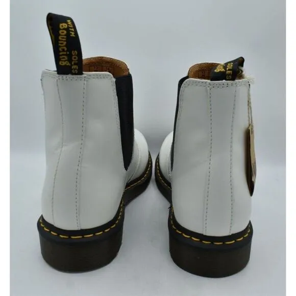 Dr Martens 2976 Mens Size 14 White Smooth Leather Chelsea Boots Shoes