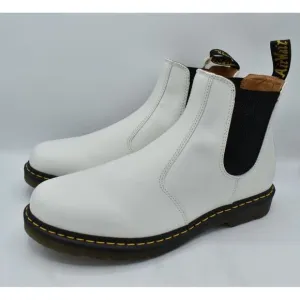 Dr Martens 2976 Mens Size 14 White Smooth Leather Chelsea Boots Shoes