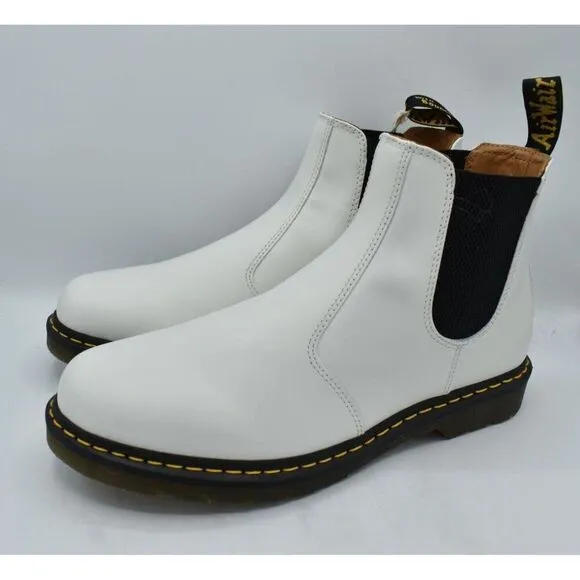 Dr Martens 2976 Mens Size 14 White Smooth Leather Chelsea Boots Shoes
