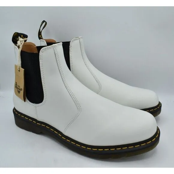 Dr Martens 2976 Mens Size 14 White Smooth Leather Chelsea Boots Shoes