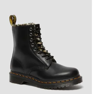Dr.Martens Black Leopard Fur Boots Size 6
