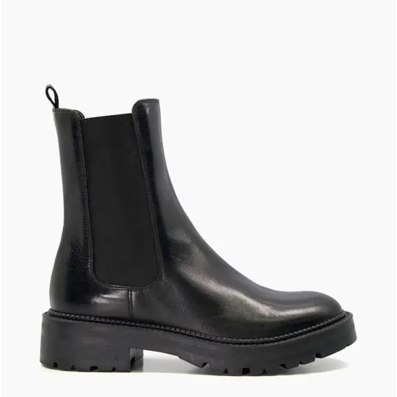 Dune London Black Poema CleatedSole Chelsea Boots size 37/7 newColour:black