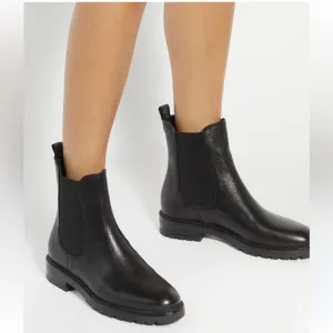 Dune London Black Poema CleatedSole Chelsea Boots size 37/7 newColour:black