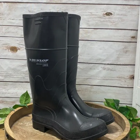 Dunlop Monarch 16&quot; Steel Toe ASTM F 2413-11 Rubber Work Boots Men 9 Women 11