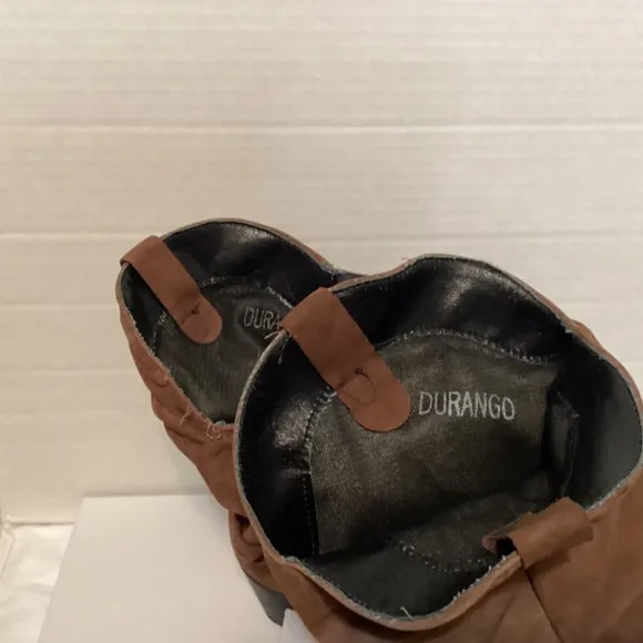 Durango cowboy boot women SZ 8M brown suede distressed slouchy soft poin…