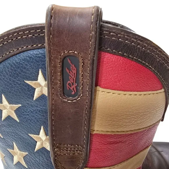 Durango Rebel Patriotic Flag Western Boots for Men - Brown - 9.5D
