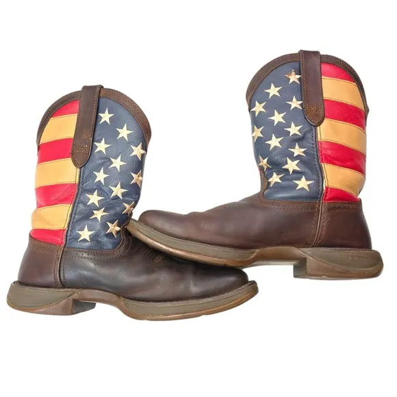 Durango Rebel Patriotic Flag Western Boots for Men - Brown - 9.5D