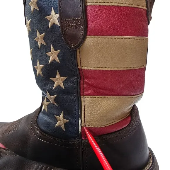 Durango Rebel Patriotic Flag Western Boots for Men - Brown - 9.5D