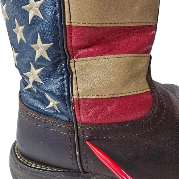 Durango Rebel Patriotic Flag Western Boots for Men - Brown - 9.5D