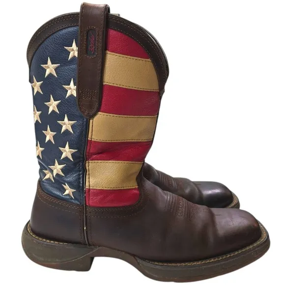 Durango Rebel Patriotic Flag Western Boots for Men - Brown - 9.5D