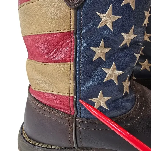 Durango Rebel Patriotic Flag Western Boots for Men - Brown - 9.5D