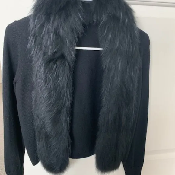 DVF Fur Removable Trim Wool Cardigan on sale!