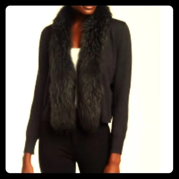 DVF Fur Removable Trim Wool Cardigan on sale!