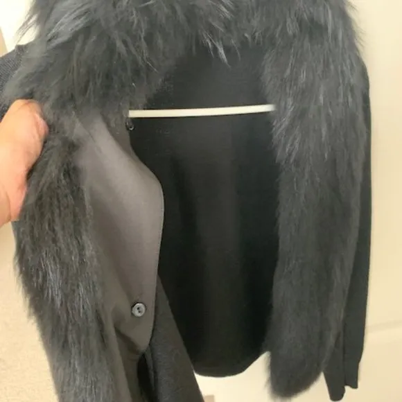 DVF Fur Removable Trim Wool Cardigan on sale!