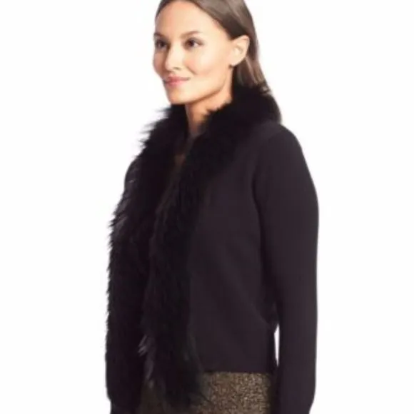 DVF Fur Removable Trim Wool Cardigan on sale!