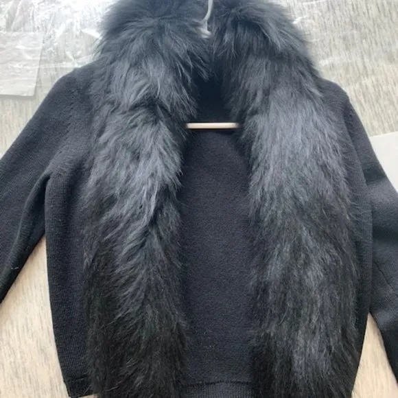 DVF Fur Removable Trim Wool Cardigan on sale!