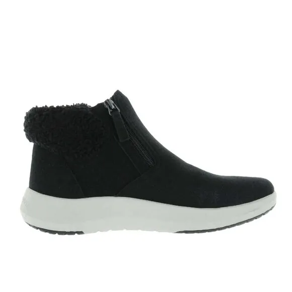 Easy Spirit Womens Elin 3 Faux Leather Double Zipper Ankle Boots (WIDE)